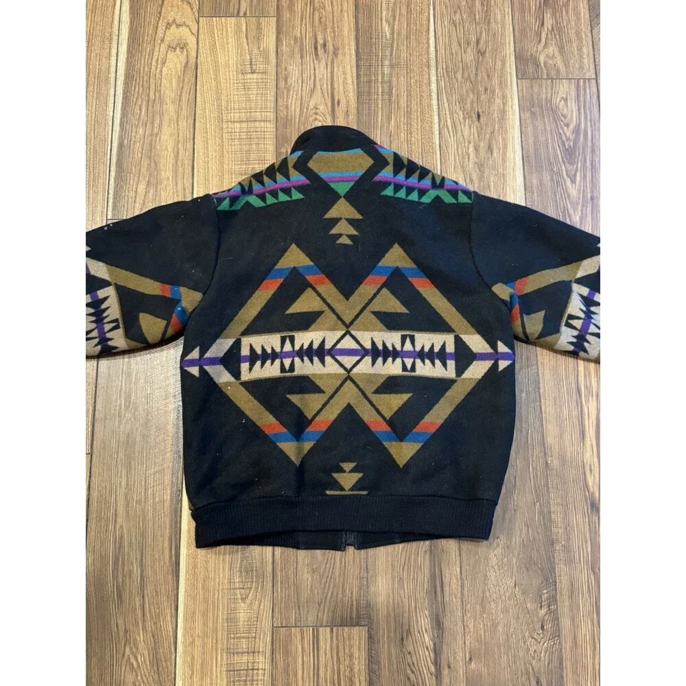 RARE Vintage Pendleton High Grade Western Wear Aztec Wool Jacket Size L - Picture 5 of 8